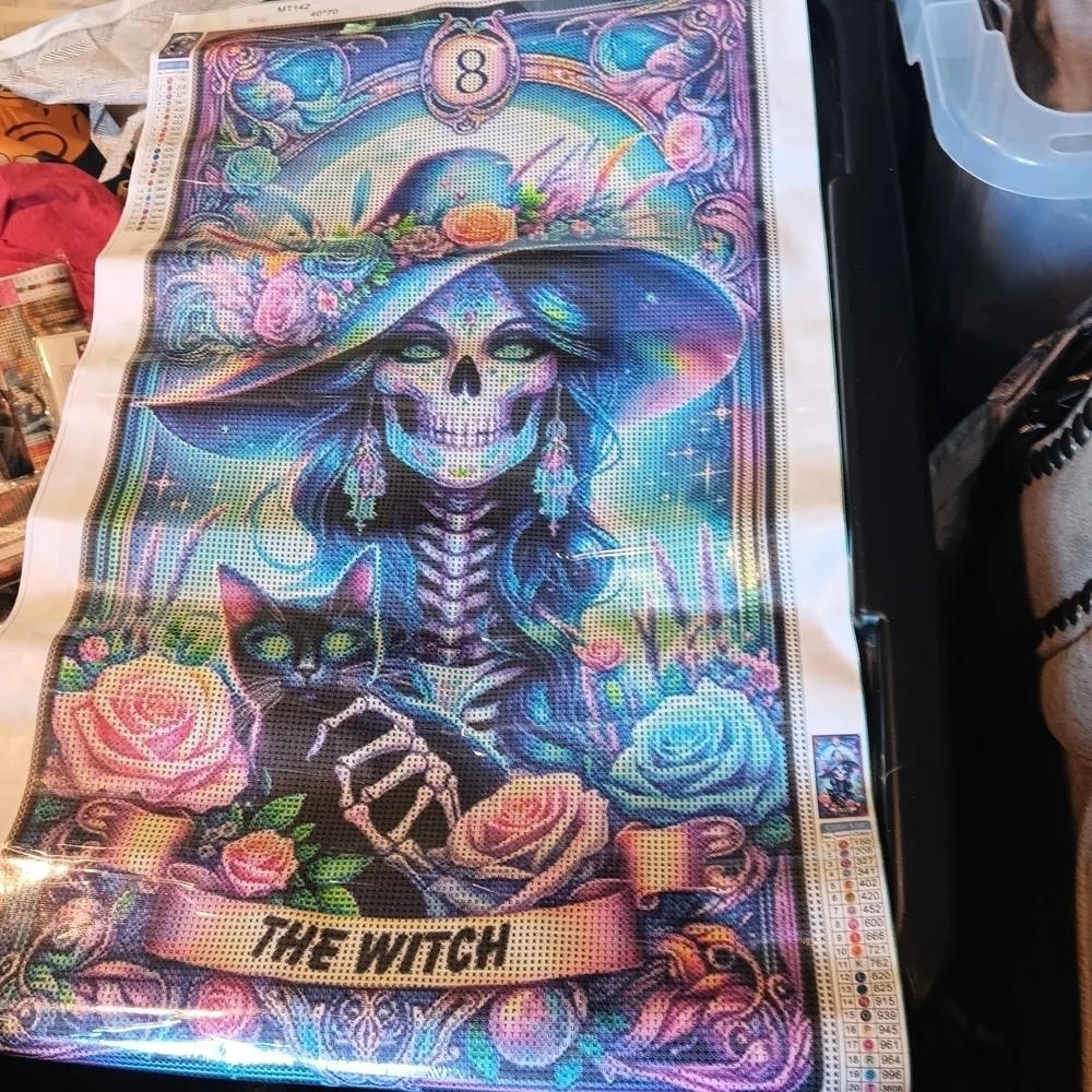 Tarot Card Witch and Cat Diamond Art Painting 40x70